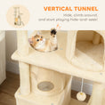 Load image into Gallery viewer, Cat Tree, 67" Large Cat Tower for Indoor Kittens Multi-Level with 7 Scratching Posts, Tunnel, 2 Plush Condos, Hammock, Perch, Ramp, Pompoms, Beige