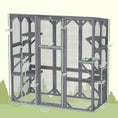 Load image into Gallery viewer, PawHut Catio Outdoor Cat Enclosure, Large Wooden Cat House with 6 Jumping Platforms, Weatherproof Roof, Outdoor Cat Cage Cat Shelter for 1-3 Cats, 59" x 28" x 60", Gray