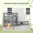 Load image into Gallery viewer, PawHut Catio Outdoor Cat Enclosure, Large Wooden Cat House with 6 Jumping Platforms, Weatherproof Roof, Outdoor Cat Cage Cat Shelter for 1-3 Cats, 59" x 28" x 60", Gray