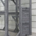 Load image into Gallery viewer, PawHut Catio Outdoor Cat Enclosure, Large Wooden Cat House with 6 Jumping Platforms, Weatherproof Roof, Outdoor Cat Cage Cat Shelter for 1-3 Cats, 59" x 28" x 60", Gray