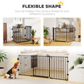 Load image into Gallery viewer, Foldable Dog Gate with Door, 3 Panel Metal Pet Gate for Stairs, Doorways, Hallways and Fireplace, Auto-Close Safety Gate, 202.5 x 76 cm, Black
