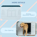 Load image into Gallery viewer, Plastic Dog House Outdoor Indoor, Weather-Resistant Dog Kennel, with Large Opening, for Large Dogs, 84.2 x 98.2 x 82cm - White and Blue