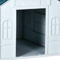 Load image into Gallery viewer, PawHut Plastic Dog House, Water Resistant Puppy Shelter Indoor Outdoor with Door, Easy to Assemble, for Large Dogs, Blue