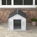 Load image into Gallery viewer, Plastic Dog House Outdoor Indoor, Weather-Resistant Dog Kennel, with Large Opening, for Large Dogs, 84.2 x 98.2 x 82cm - Grey