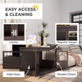 Load image into Gallery viewer, Dog Crate Furniture, 31" Dog Kennel Side End Table with Three Doors, Indoor Dog Cage for Small Dogs, Coffee