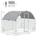 Load image into Gallery viewer, PawHut Large Chicken Coop Metal Chicken Run with Waterproof and Anti-UV Cover, Dome Shaped Walk-in Fence Cage Hen House for Outdoor and Yard Farm Use, 1" Tube Diameter, 9.2' x 6.2' x 6.5'
