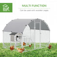 Load image into Gallery viewer, PawHut Large Chicken Coop Metal Chicken Run with Waterproof and Anti-UV Cover, Dome Shaped Walk-in Fence Cage Hen House for Outdoor and Yard Farm Use, 1" Tube Diameter, 9.2' x 6.2' x 6.5'