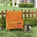 Load image into Gallery viewer, Outdoor Cat House, Wooden Insulated Cat Shelter with Asphalt Roof, Removable Floor, Foam, for Cats, Small Animals, Orange