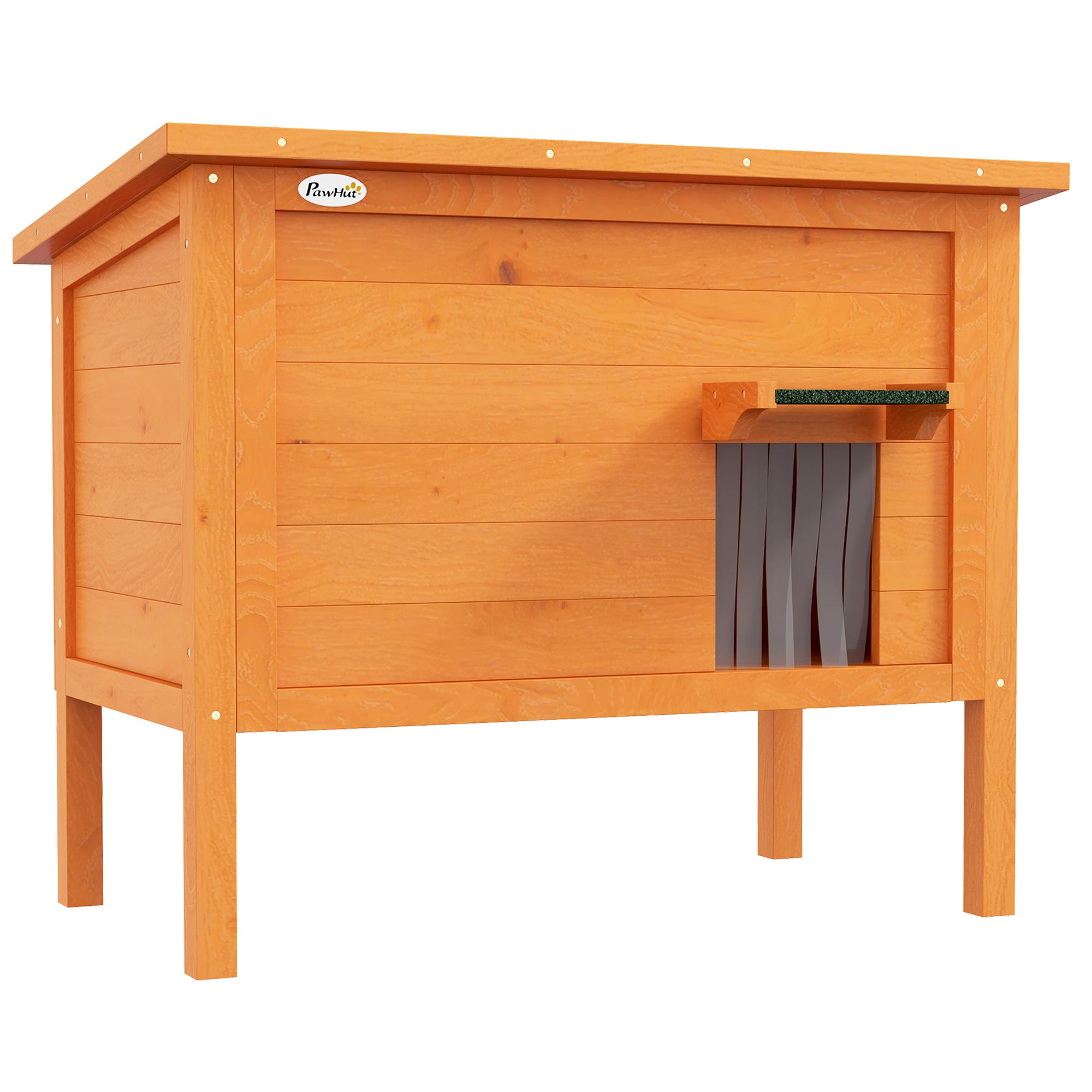 Outdoor Cat House, Feral Insulate Wooden Kitten House with Removable Floor, Water-Resistant Openable Roof, 85 x 50 x 68.5cm - Orange