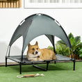 Load image into Gallery viewer, Elevated Dog Bed with Canopy, Portable Raised Dog Cot for L Sized Dogs, Indoor & Outdoor, 36" x 30" x 35", Grey