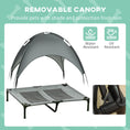 Load image into Gallery viewer, Elevated Dog Bed with Canopy, Portable Raised Dog Cot for L Sized Dogs, Indoor & Outdoor, 36" x 30" x 35", Grey