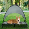 Load image into Gallery viewer, PawHut Elevated Dog Bed with Removable Canopy, Outdoor Dog Cot with UV Protection Canopy Shade, 36 inch Large Pet Bed for Camping, Gray