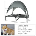 Load image into Gallery viewer, PawHut Elevated Dog Bed with Removable Canopy, Outdoor Dog Cot with UV Protection Canopy Shade, 36 inch Large Pet Bed for Camping, Gray