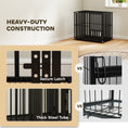 Load image into Gallery viewer, Heavy Duty Dog Crate, Dog Cage with Wheels for Medium Large Breeds, Metal Pet Crate with Removable Tray and 3 Doors for Indoor & Outdoor, 95 x 57 x 81 cm, Black