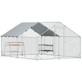 Load image into Gallery viewer, Large Metal Chicken Coop with Nesting Box, 9.8 x 13.1 x 6.4 ft Walk in Chicken Run for Yard with Waterproof Cover, Roosting Bars, for 12-18 Hens, Ducks, Rabbits, Poultries