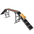 Load image into Gallery viewer, PawHut Dog Agility Equipment, Dog Playground Ramp with Safety Bar, Non-slip Surface, Dog Obstacle Course for Park, Backyard, Walk and Pause Training, Gray