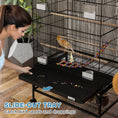 Load image into Gallery viewer, 43" Bird Cage for Budgies Cockatiels Canaries Lovebirds Finches with Rolling Stand, Toys, Removable Tray, Storage Shelf, Black