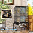 Load image into Gallery viewer, 43" Bird Cage for Budgies Cockatiels Canaries Lovebirds Finches with Rolling Stand, Toys, Removable Tray, Storage Shelf, Black