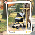 Load image into Gallery viewer, Pet stroller for Miniature Dogs, Foldable Dog Stroller with Shoulder Strap, 4 Wheels Pet Pram with Storage Bag, Cup Holder, Light Grey