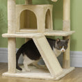 Load image into Gallery viewer, 54" Cat Tree, Cat Tower for Indoor Cats with Scratching Posts, Cat Condos, Bed, Platforms, Ramp, Toy Ball, Cat Activity Center, Beige