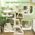 Load image into Gallery viewer, 54" Cat Tree, Cat Tower for Indoor Cats with Scratching Posts, Cat Condos, Bed, Platforms, Ramp, Toy Ball, Cat Activity Center, Beige