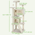 Load image into Gallery viewer, 54" Cat Tree, Cat Tower for Indoor Cats with Scratching Posts, Cat Condos, Bed, Platforms, Ramp, Toy Ball, Cat Activity Center, Beige