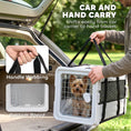 Charger l'image dans la visionneuse de la galerie, Pet Carrier Bag, Soft-Sided Dog Carrier with Bottom Board and Mesh Windows, Foldable Pet Travel Bag for Mini Dogs Under 22 lbs and Cats, Grey