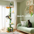 Load image into Gallery viewer, Floor to Ceiling Cat Tree, Cat Tower with 90.5"-108" Adjustable Height, 5 Tier Activity Centre with Scratching Posts, Hammock, Condo, Toy Ball for Indoor Cats, Green