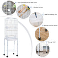 Load image into Gallery viewer, Bird Cage Budgie Cages for Finch Canary Parakeet with Stand Wheels Slide-out Tray Accessories Storage Shelf, White 46.5 x 36 x 157 cm