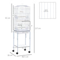 Load image into Gallery viewer, Bird Cage Budgie Cages for Finch Canary Parakeet with Stand Wheels Slide-out Tray Accessories Storage Shelf, White 46.5 x 36 x 157 cm