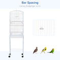Load image into Gallery viewer, Bird Cage Budgie Cages for Finch Canary Parakeet with Stand Wheels Slide-out Tray Accessories Storage Shelf, White 46.5 x 36 x 157 cm