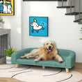 Load image into Gallery viewer, PawHut Dog Sofa Couch, Pet Bed with Comfortable Luxury Cushion, Washable Cover, Wooden Legs, Anti-slip Mat for Large Dogs, Cats, Kittens, Green