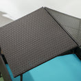 Load image into Gallery viewer, Rattan Dog House Outdoor with Shade Canopy, Elevated Wicker Dog Bed with Soft Cushion Washable Cover, for Medium Large Dogs, Blue