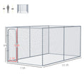 Load image into Gallery viewer, PawHut Large Dog Kennel Outside, Heavy Duty Dog Cage, Outdoor Fence Dog Run with Galvanized Chain Link, Secure Lock, 13.1' x 7.5' x 6'