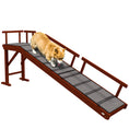 Load image into Gallery viewer, PawHut Dog Ramp, Dog Stairs for Small, Medium & Large Dogs, Pet Ramp for Bed or Couch with Removable Guardrails, Non-Slip Surface, 73" Long, Brown