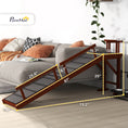 Load image into Gallery viewer, PawHut Dog Ramp, Dog Stairs for Small, Medium & Large Dogs, Pet Ramp for Bed or Couch with Removable Guardrails, Non-Slip Surface, 73" Long, Brown