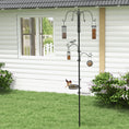 Load image into Gallery viewer, Bird Feeding Station Kit, Wild Bird Feeder Pole with 6 Hooks, 4 Hanging Feeders for Peanuts, Seed, Fat Balls, for Garden, Outdoor, Black