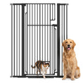 Load image into Gallery viewer, 53.1" Tall Pet Gate with Cat Door, 32"-42.5" Wide Adjustable Pressure Mounted Dog Gate for Doorways, Hallways, Stairs, Includes 2 Extensions, No Drilling, Black