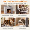Load image into Gallery viewer, Floor to Ceiling Cat Tree, 230-250cm Multi-Level Cat Tower with Adjustable Height, Scratching Posts, Condo, Platforms and 3 Dangling Balls, Activity Tree for Indoor Kittens, Light Grey
