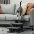 Load image into Gallery viewer, 3-Step Multi-Level Carpeted Cat Scratching Post Pet Stairs, Dark Grey