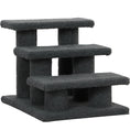 Load image into Gallery viewer, 3-Step Multi-Level Carpeted Cat Scratching Post Pet Stairs, Dark Grey