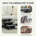 Load image into Gallery viewer, 3-Step Multi-Level Carpeted Cat Scratching Post Pet Stairs, Dark Grey