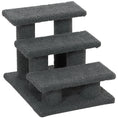 Load image into Gallery viewer, 3-Step Multi-Level Carpeted Cat Scratching Post Pet Stairs, Dark Grey