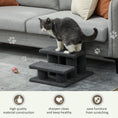 Load image into Gallery viewer, 3-Step Multi-Level Carpeted Cat Scratching Post Pet Stairs, Dark Grey