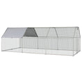 Load image into Gallery viewer, PawHut Large Chicken Coop Metal Chicken Run with Waterproof and Anti-UV Cover, Flat Shaped Walk-in Fence Cage Hen House for Outdoor and Yard Farm Use, 1.3" Tube Diameter, 9' x 18.5' x 6.5'