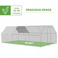 Load image into Gallery viewer, PawHut Large Chicken Coop Metal Chicken Run with Waterproof and Anti-UV Cover, Flat Shaped Walk-in Fence Cage Hen House for Outdoor and Yard Farm Use, 1.3" Tube Diameter, 9' x 18.5' x 6.5'