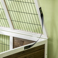 Gallery viewerに画像を読み込む, Wooden Rabbit Hutch, Elevated Guinea Pig Cage w/ Openable Roof, Ladder, Removable Tray, 90 x 53 x 87cm - Brown