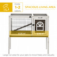 Gallery viewerに画像を読み込む, Wooden Rabbit Hutch, Elevated Guinea Pig Cage w/ Openable Roof, Ladder, Removable Tray, 90 x 53 x 87cm - Brown