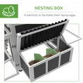 Load image into Gallery viewer, Wooden Chicken Coop for 6 Chickens, Rabbit Hutch with Large Run, Outdoor Poultry Cage Duck Coop Hen House with Nesting Box, Tray, Windows, Dark Grey
