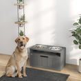 Load image into Gallery viewer, Raised Dog Bowl, Elevated Pet Bowls with Slow Feeder, Two Stainless Steel Bowls, Drawer, for Large & Extra Large Dogs, Grey
